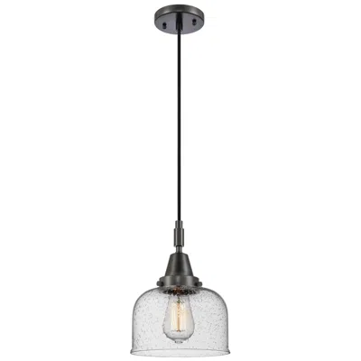 Innovations Lighting Downtown Caden Bell 8"w Cord Matte Black Mini Pendant W/ Seedy Shade