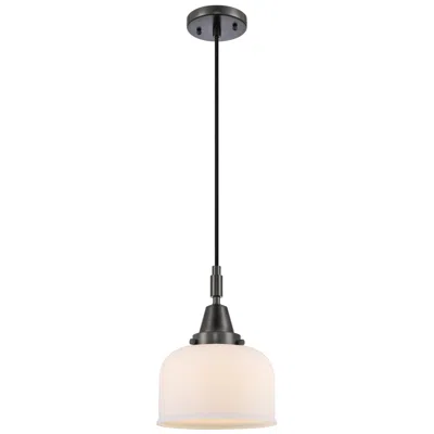 Innovations Lighting Downtown Caden Bell 8"w Cord Matte Black Mini Pendant W/ White Shade