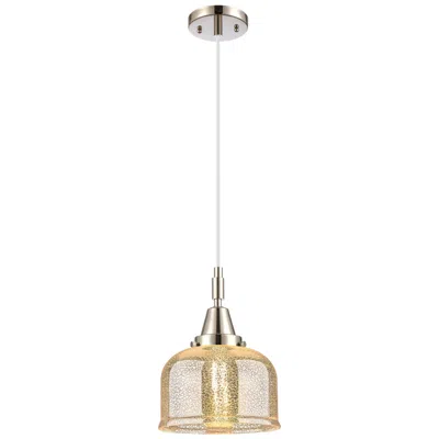 Innovations Lighting Downtown Caden Bell 8"w Cord Nickel Mini Pendant W/ Mercury Shade In Gold