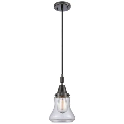 Innovations Lighting Downtown Caden Bellmont 7"w Cord Black Mini Pendant W/ Clear Shade In Animal Print