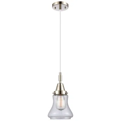Innovations Lighting Downtown Caden Bellmont 7"w Cord Nickel Mini Pendant W/ Clear Shade In Silver