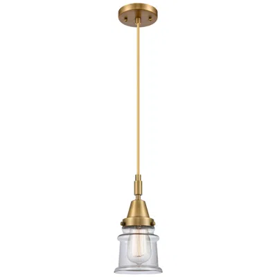 Innovations Lighting Downtown Caden Canton 5"w Cord Brass Mini Pendant W/ Clear Shade