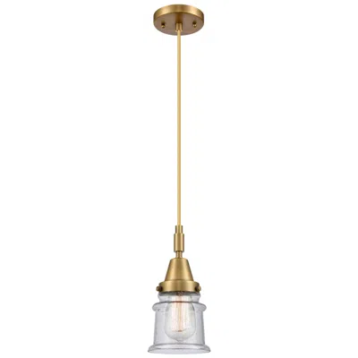 Innovations Lighting Downtown Caden Canton 5"w Cord Brass Mini Pendant W/ Seedy Shade