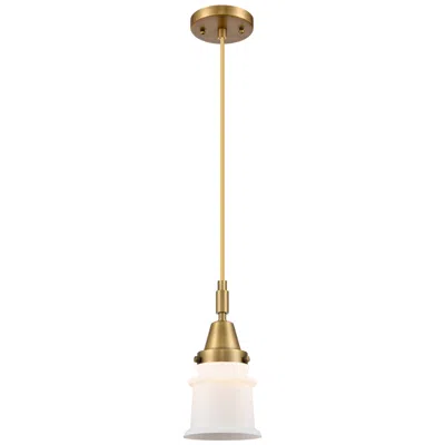 Innovations Lighting Downtown Caden Canton 5"w Cord Brass Mini Pendant W/ White Shade