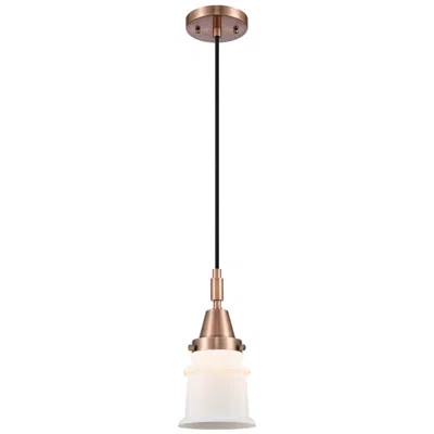 Innovations Lighting Downtown Caden Canton 5"w Cord Copper Mini Pendant W/ White Shade
