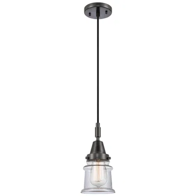 Innovations Lighting Downtown Caden Canton 5"w Cord Matte Black Mini Pendant W/ Clear Shade