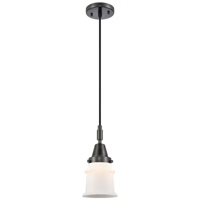 Innovations Lighting Downtown Caden Canton 5"w Cord Matte Black Mini Pendant W/ White Shade