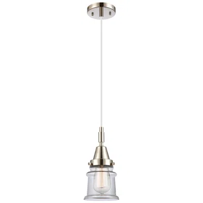 Innovations Lighting Downtown Caden Canton 5"w Cord Nickel Mini Pendant W/ Clear Shade In White