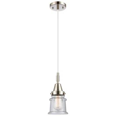 Innovations Lighting Downtown Caden Canton 5"w Cord Nickel Mini Pendant W/ Seedy Shade In Silver