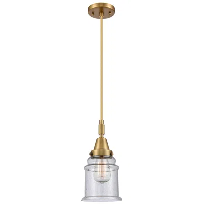 Innovations Lighting Downtown Caden Canton 6"w Cord Brass Mini Pendant W/ Seedy Shade