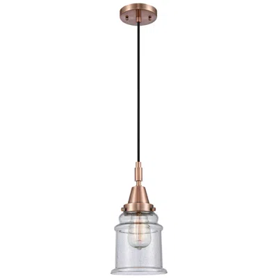 Innovations Lighting Downtown Caden Canton 6"w Cord Copper Mini Pendant W/ Seedy Shade