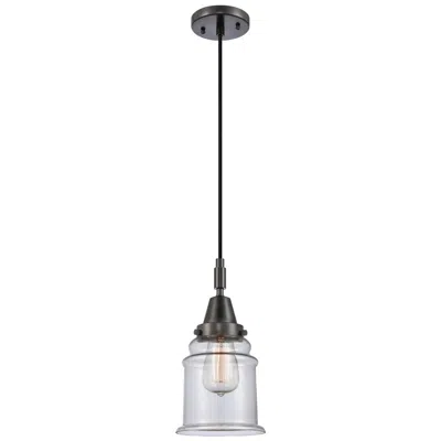Innovations Lighting Downtown Caden Canton 6"w Cord Matte Black Mini Pendant W/ Clear Shade