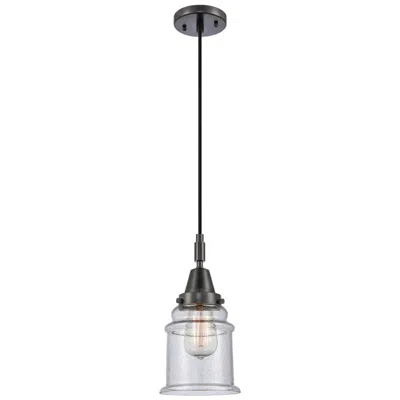 Innovations Lighting Downtown Caden Canton 6"w Cord Matte Black Mini Pendant W/ Seedy Shade