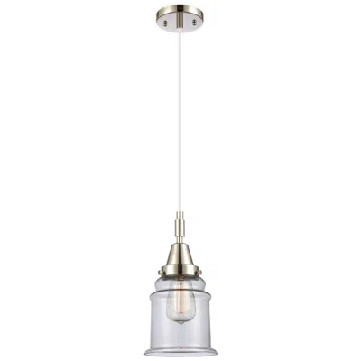 Innovations Lighting Downtown Caden Canton 6"w Cord Nickel Mini Pendant W/ Clear Shade In Silver
