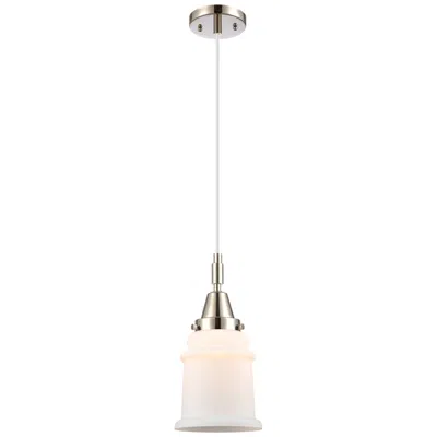 Innovations Lighting Downtown Caden Canton 6"w Cord Nickel Mini Pendant W/ White Shade