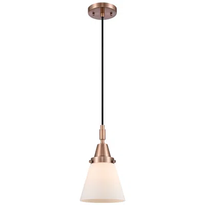 Innovations Lighting Downtown Caden Cone 6"w Cord Copper Mini Pendant W/ White Shade