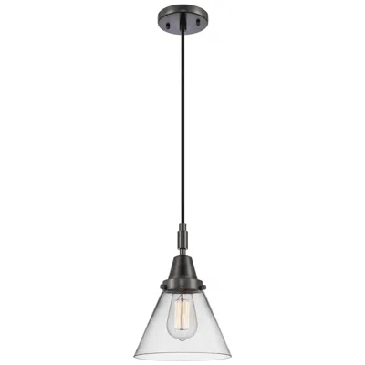Innovations Lighting Downtown Caden Cone 8"w Cord Matte Black Mini Pendant W/ Clear Shade