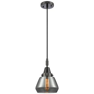 Innovations Lighting Downtown Caden Fulton 7"w Cord Black Mini Pendant W/ Light Smoke Shade