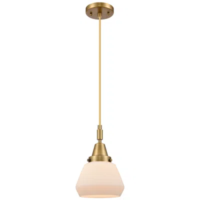 Innovations Lighting Downtown Caden Fulton 7"w Cord Brass Mini Pendant W/ White Shade