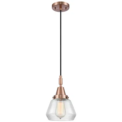 Innovations Lighting Downtown Caden Fulton 7"w Cord Copper Mini Pendant W/ Clear Shade