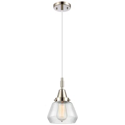 Innovations Lighting Downtown Caden Fulton 7"w Cord Nickel Mini Pendant W/ Clear Shade In Silver
