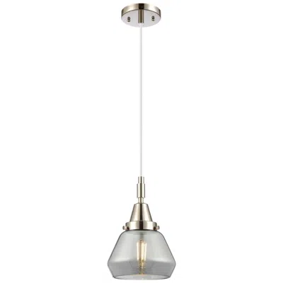 Innovations Lighting Downtown Caden Fulton 7"w Cord Nickel Pendant W/ Light Smoke Shade In Silver