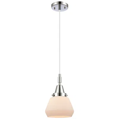Innovations Lighting Downtown Caden Fulton 7"w Cord Polished Chrome Pendant W/ White Shade