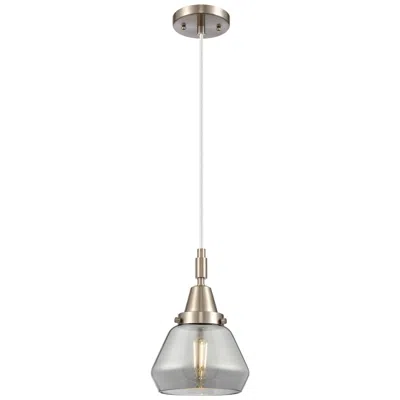 Innovations Lighting Downtown Caden Fulton 7"w Cord Satin Nickel Pendant W/ Light Smoke Shade