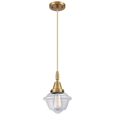 Innovations Lighting Downtown Caden Oxford 7"w Cord Brass Mini Pendant W/ Clear Shade