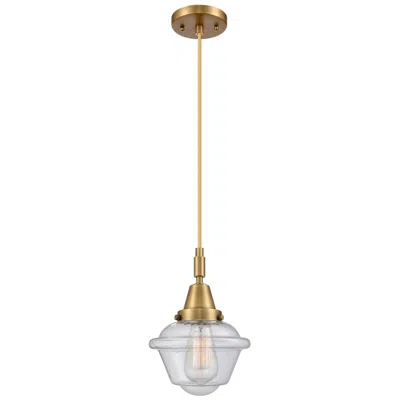 Innovations Lighting Downtown Caden Oxford 7"w Cord Brass Mini Pendant W/ Seedy Shade