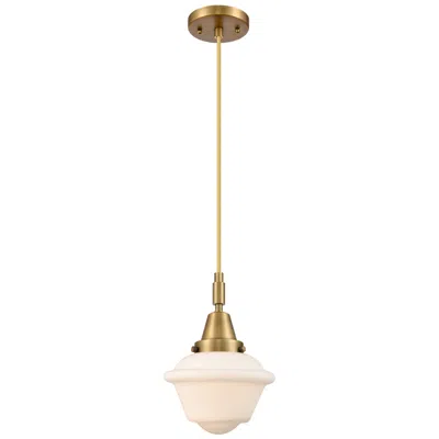 Innovations Lighting Downtown Caden Oxford 7"w Cord Brass Mini Pendant W/ White Shade