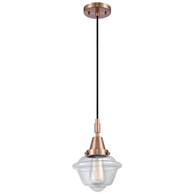 Innovations Lighting Downtown Caden Oxford 7"w Cord Copper Mini Pendant W/ Clear Shade