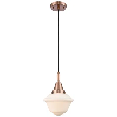 Innovations Lighting Downtown Caden Oxford 7"w Cord Copper Mini Pendant W/ White Shade