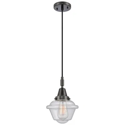 Innovations Lighting Downtown Caden Oxford 7"w Cord Matte Black Mini Pendant W/ Seedy Shade