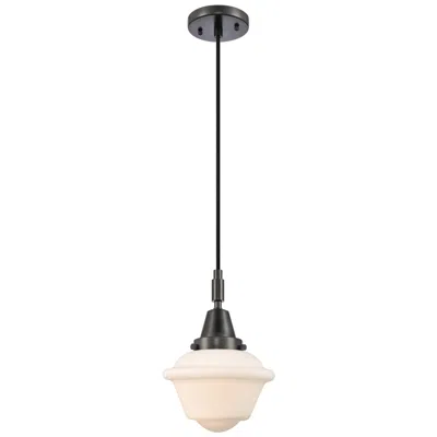 Innovations Lighting Downtown Caden Oxford 7"w Cord Matte Black Mini Pendant W/ White Shade