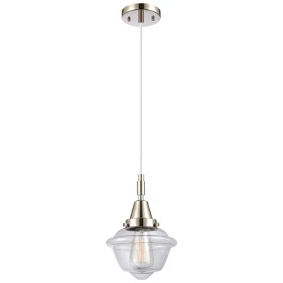 Innovations Lighting Downtown Caden Oxford 7"w Cord Nickel Mini Pendant W/ Clear Shade In Silver