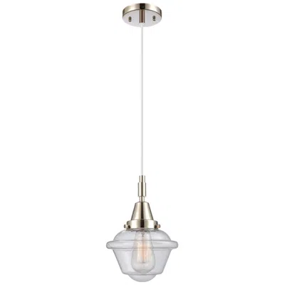 Innovations Lighting Downtown Caden Oxford 7"w Cord Nickel Mini Pendant W/ Seedy Shade In Silver