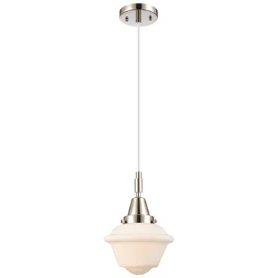 Innovations Lighting Downtown Caden Oxford 7"w Cord Nickel Mini Pendant W/ White Shade