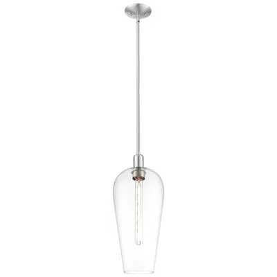 Innovations Lighting Downtown Chelsea 8"w Brushed Satin Nickel Mini Pendant W/ Clear Shade