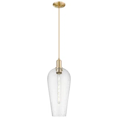 Innovations Lighting Downtown Chelsea 8"w Cord Champagne Bronze Mini Pendant W/ Seedy Shade