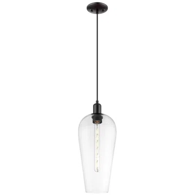 Innovations Lighting Downtown Chelsea 8"w Cord Matte Black Mini Pendant W/ Clear Shade