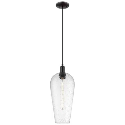 Innovations Lighting Downtown Chelsea 8"w Cord Matte Black Mini Pendant W/ Seedy Shade