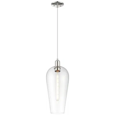 Innovations Lighting Downtown Chelsea 8"w Cord Polished Nickel Mini Pendant W/ Clear Shade
