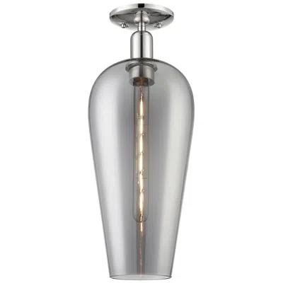 Innovations Lighting Downtown Chelsea 8"w Nickel Semi Flush Mount W/ Light Smoke Shade