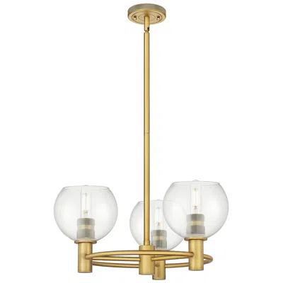 Innovations Lighting Downtown Crown Point 20"w 3 Light Athens Brass Pendant W/ Clear Shade