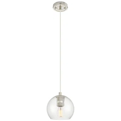Innovations Lighting Downtown Crown Point 6"w Athens Cord Nickel Pendant W/ Clear Shade