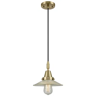 Innovations Lighting Downtown Halophane 9"w Cord Antique Brass Pendant W/ Clear Shade