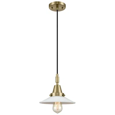 Innovations Lighting Downtown Halophane 9"w Cord Antique Brass Pendant W/ Matte White Shade