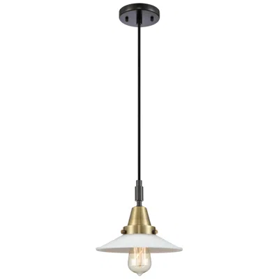 Innovations Lighting Downtown Halophane 9"w Cord Black Brass Mini Pendant W/ White Shade
