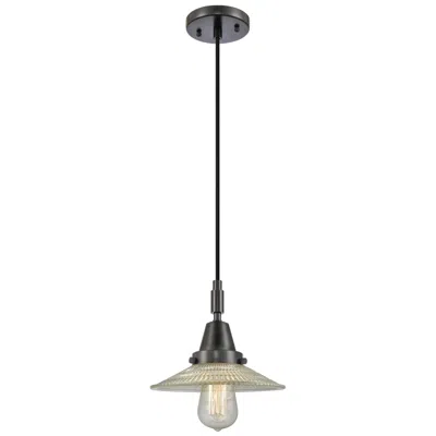 Innovations Lighting Downtown Halophane 9"w Cord Black Pendant W/ Clear Shade In White